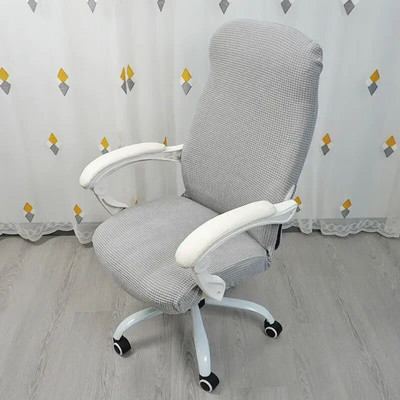 Spătar pentru computer Cotiera integrată Scaun pivotant Boss Culoare uni Husă pentru scaun cu fermoar în carouri elastic