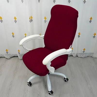 Spătar pentru computer Cotiera integrată Scaun pivotant Boss Culoare uni Husă pentru scaun cu fermoar în carouri elastic