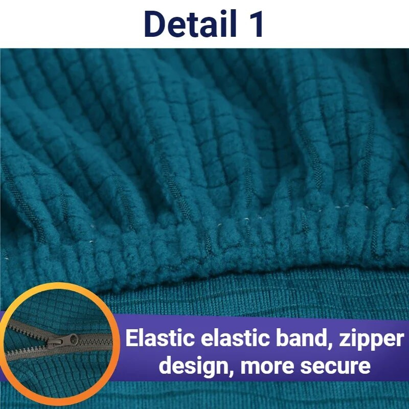 Spătar pentru computer Cotiera integrată Scaun pivotant Boss Culoare uni Husă pentru scaun cu fermoar în carouri elastic