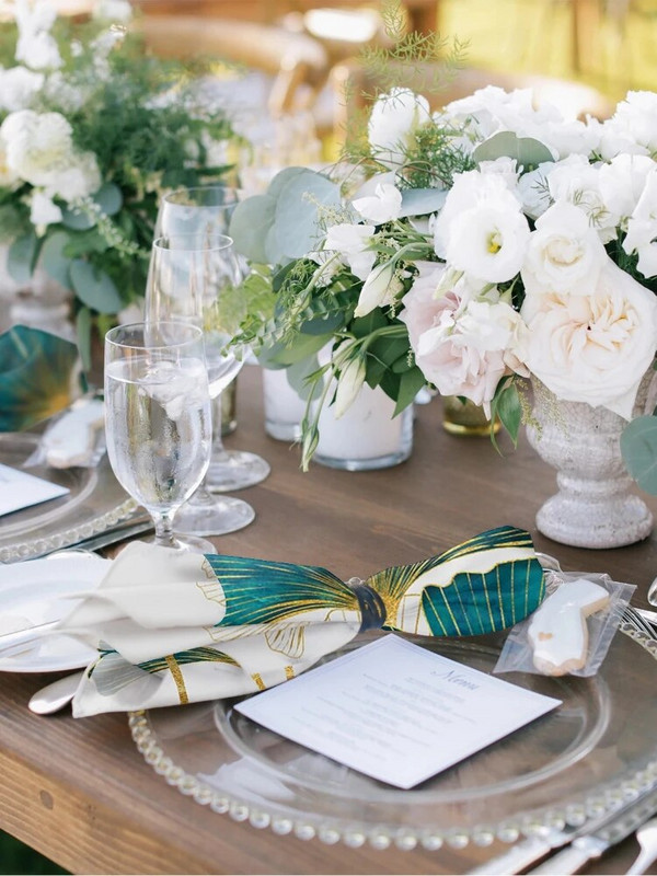 Ginkgo Biloba tekstura mramora Platnena salveta Dekoracija stola Stolna salveta za višekratnu upotrebu za kuhinjske tanjure Mat Dekoracija za svatove