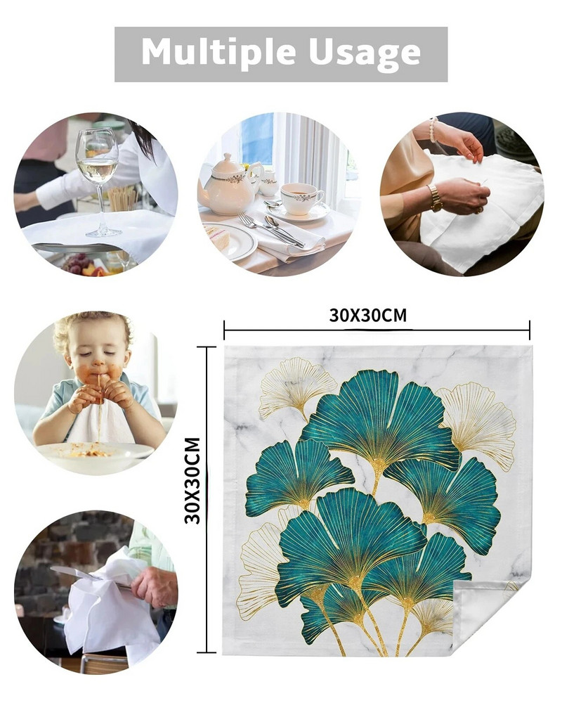 Ginkgo Biloba tekstura mramora Platnena salveta Dekoracija stola Stolna salveta za višekratnu upotrebu za kuhinjske tanjure Mat Dekoracija za svatove