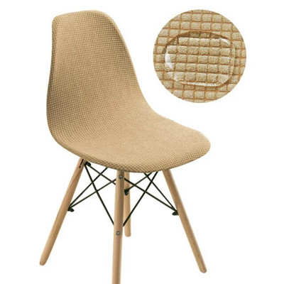Αδιάβροχο κάλυμμα καρέκλας Shell Jacquard Solid Chair Slipcover Τραπεζαρία Polar Fleece Κάλυμμα καθίσματος καρέκλας για Κουζίνα Hotel Banquet