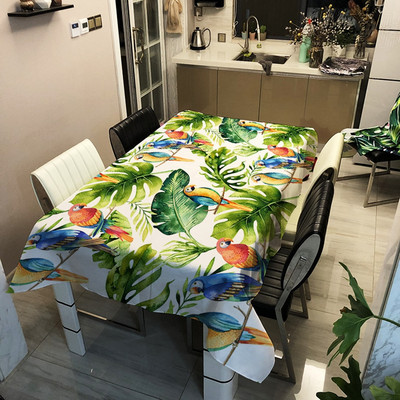 Vidéki stílusú 3D terítő Virágok Fa mintás asztaltakaró Téglalap alakú asztalterítő Vízálló asztaltakaró buli otthoni konyhájához
