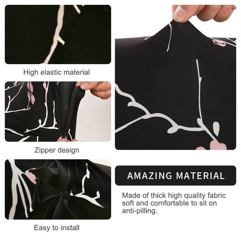 13 stilova Rastezljiva uredska navlaka za stol s računalom Sjedalo za stolac Uklonjive navlake Elastične navlake za stolice s otiskom protiv prljanja Rotirajuće