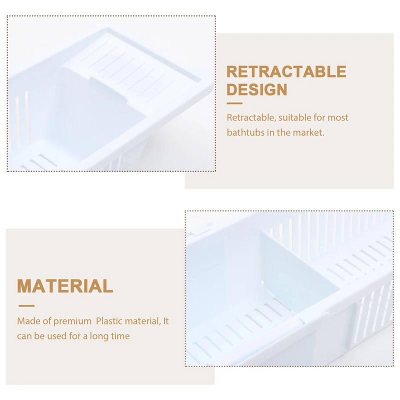 Vonios lentyna Vonios laikiklis Sandėliavimo lentynos virš vonios Caddy Racks Rack laikiklis Plastikinė lentyna