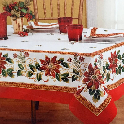 Karácsonyi terítő Vízálló kendő Téglalap alakú Kerek Asztalterítő Európai pasztorális stílusú dohányzóasztal takaró terítő terítő