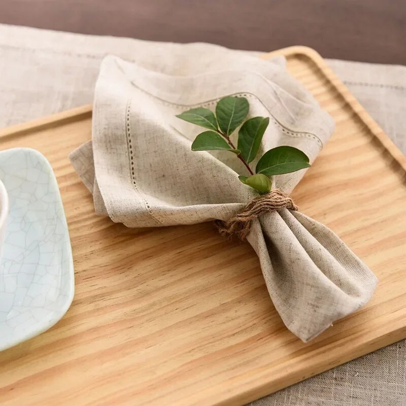 Stalo servetėlės Vestuvių Vakarėlis Vakarienė Stalas Baltos Audinės Servetėlės Restoranas Servetėlės Medvilninės Lininės Nosinaitės 2 Dydis