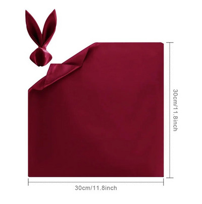 10 buc șervețele din satin pătrate cu tiv țesătură șervețel moale de masă pentru nuntă, petrecere, bucătărie, restaurant, șervețel verde 30x30cm