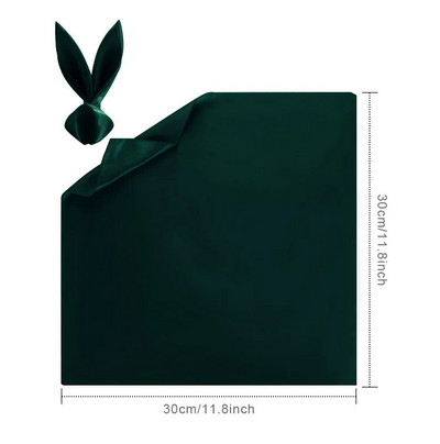 10 buc șervețele din satin pătrate cu tiv țesătură șervețel moale de masă pentru nuntă, petrecere, bucătărie, restaurant, șervețel verde 30x30cm