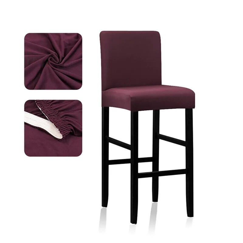 1 bucată de culoare solidă spandex husă scaun scurtă dimensiune scurtă scaun de bar huse husă scaun bar husă pentru acasă banchet camera de zi
