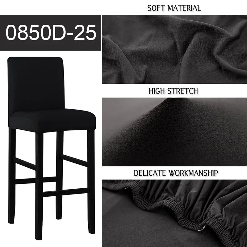 1 bucată de culoare solidă spandex husă scaun scurtă dimensiune scurtă scaun de bar huse husă scaun bar husă pentru acasă banchet camera de zi