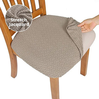 1 vnt. stori tamprūs kėdžių užvalkalai valgomojo kėdėms „Spandex“ kėdžių sėdynės užvalkalo apsauga Biuro kompiuterio valgomojo kėdės užvalkalas
