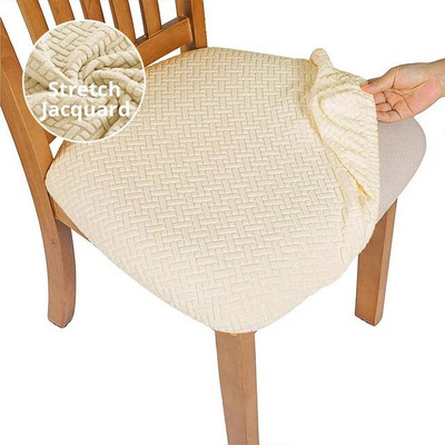 1 vnt. stori tamprūs kėdžių užvalkalai valgomojo kėdėms „Spandex“ kėdžių sėdynės užvalkalo apsauga Biuro kompiuterio valgomojo kėdės užvalkalas