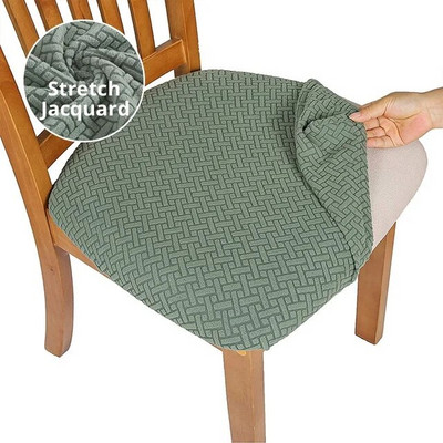 1 vnt. stori tamprūs kėdžių užvalkalai valgomojo kėdėms „Spandex“ kėdžių sėdynės užvalkalo apsauga Biuro kompiuterio valgomojo kėdės užvalkalas