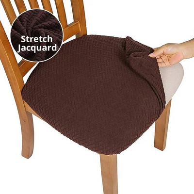 1 vnt. stori tamprūs kėdžių užvalkalai valgomojo kėdėms „Spandex“ kėdžių sėdynės užvalkalo apsauga Biuro kompiuterio valgomojo kėdės užvalkalas