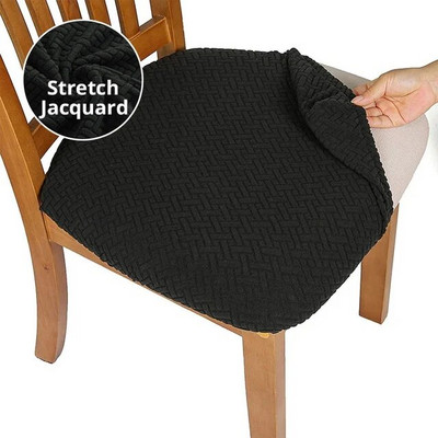 1 vnt. stori tamprūs kėdžių užvalkalai valgomojo kėdėms „Spandex“ kėdžių sėdynės užvalkalo apsauga Biuro kompiuterio valgomojo kėdės užvalkalas