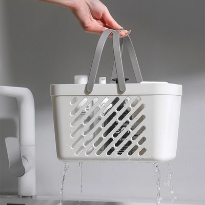 Преносима кошница за душ Caddy Пластмасов органайзер Тоте за съхранение с дръжки Кутия за боклук за баня Кухня Общежитие Дропшиппинг
