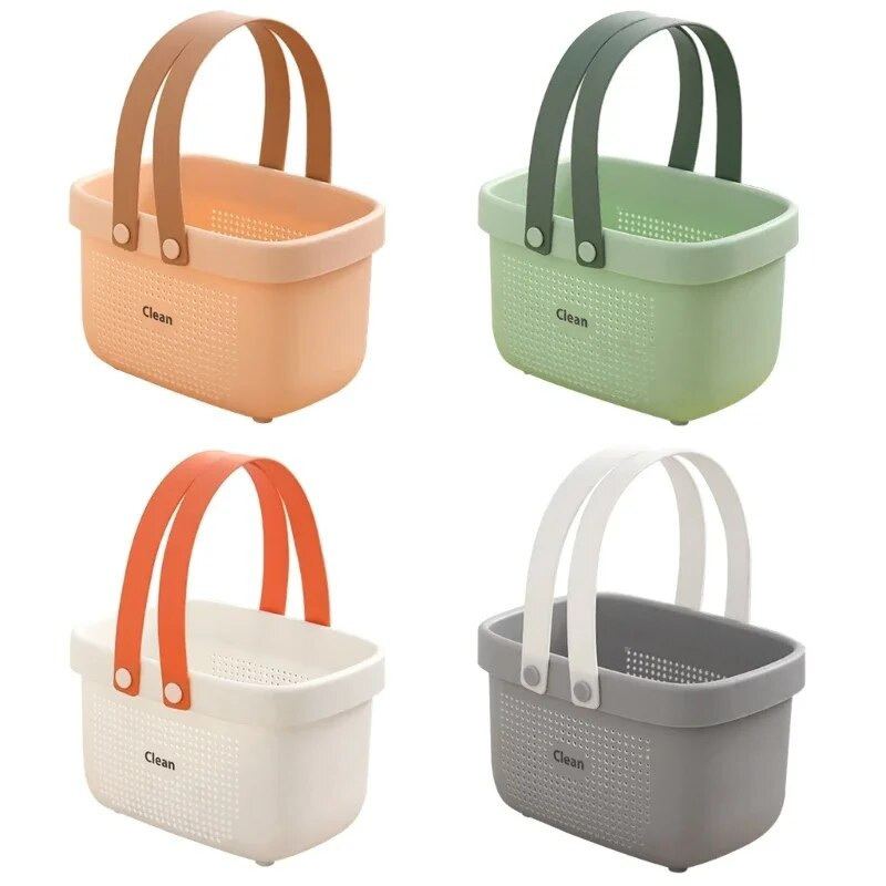 Plastikinis laikymo laikiklis vonios kambariui, virtuvei, šampūno kūno voniai, vandens išleidimo krepšeliui, dušo kabinai, tinkleliu, nešiojamas