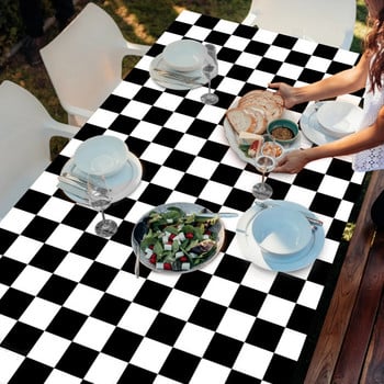 Τραπεζομάντιλο σκακιέρας Μαύρο και άσπρο Σκακιέρα Ορθογώνιο Τραπεζομάντιλο Πικ-νικ για πάρτι Γάμος Τραπεζομάντιλο μιας χρήσης
