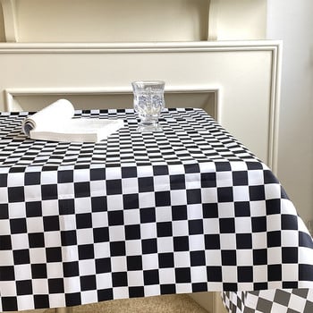 Τραπεζομάντιλο σκακιέρας Μαύρο και άσπρο Σκακιέρα Ορθογώνιο Τραπεζομάντιλο Πικ-νικ για πάρτι Γάμος Τραπεζομάντιλο μιας χρήσης