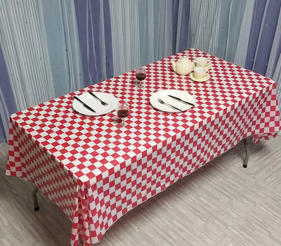 Față de masă cu tablă de șah Tablă de șah alb-negru Față de masă dreptunghiulară Covoraș de picnic pentru petrecere, nuntă, față de masă de unică folosință