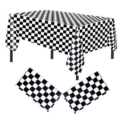 Šachmatų staltiesė Juoda ir balta šachmatų lenta Stačiakampė staltiesė Pikniko kilimėlis vakarėliui Vestuvėms Vienkartinė staltiesė