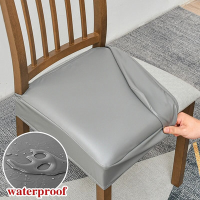 Vodootporne presvlake za stolice u blagovaonici Pu kožne navlake za stolice Bez stražnjih presvlaka Uklonjiva periva zaštita za stolice