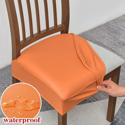 Vodootporne presvlake za stolice u blagovaonici Pu kožne navlake za stolice Bez stražnjih presvlaka Uklonjiva periva zaštita za stolice