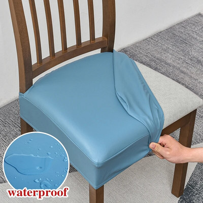Vodootporne presvlake za stolice u blagovaonici Pu kožne navlake za stolice Bez stražnjih presvlaka Uklonjiva periva zaštita za stolice