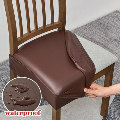 Vodootporne presvlake za stolice u blagovaonici Pu kožne navlake za stolice Bez stražnjih presvlaka Uklonjiva periva zaštita za stolice