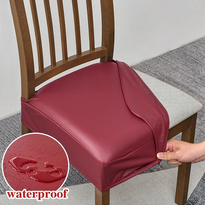 Vodootporne presvlake za stolice u blagovaonici Pu kožne navlake za stolice Bez stražnjih presvlaka Uklonjiva periva zaštita za stolice
