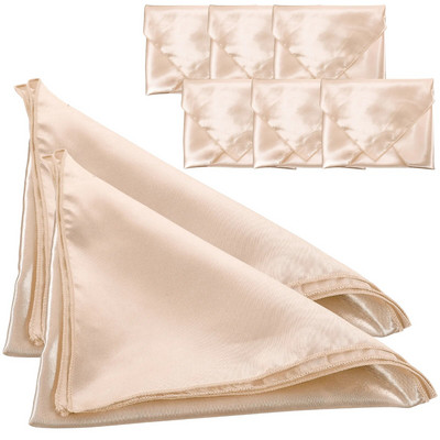 Șervețel din satin Cupă împăturită Floral Păr Hotel Prosop Pânză de culoare uni Roșu Absorbant Restaurant 8buc (roz piersic 43*43cm)