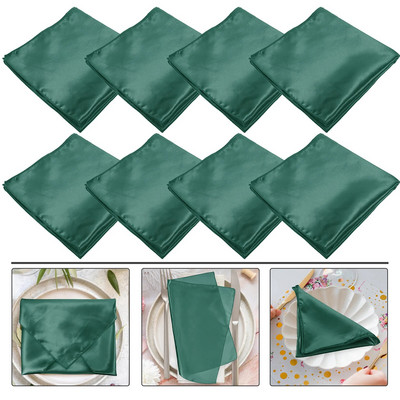 Șervețel din satin Cupă împăturită Floral Păr Hotel Prosop Pânză de culoare uni Roșu Absorbant Restaurant 8buc (roz piersic 43*43cm)