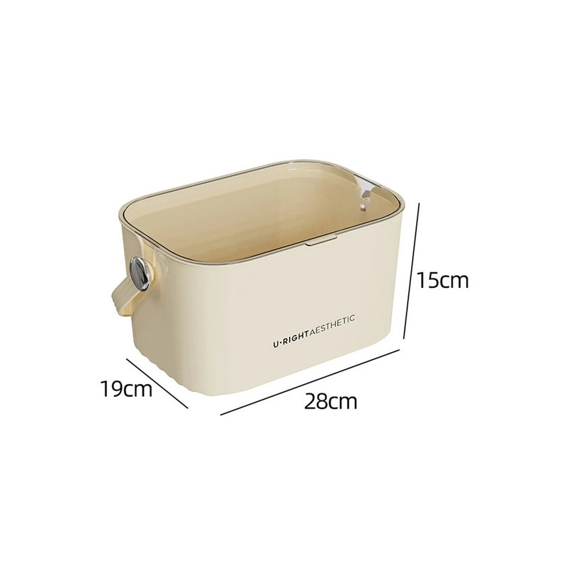 Vonios dušo laikiklis su rankenėlėmis viskas viename didelės talpos virtuvės vonios sandėliuko laikymo dėžė