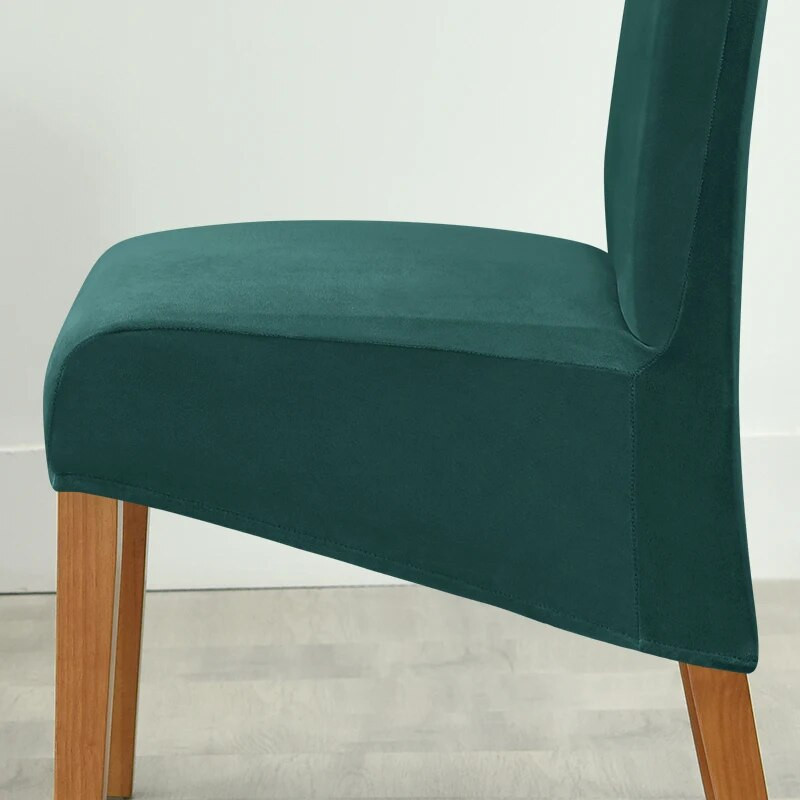 Aukšta nugara ir universalus aksominis kėdės užvalkalas, tamprus minkštas kėdžių užvalkalas, skirtas valgomajam Vestuvių viešbučių namų dekoravimui sėdynės dėklas M XL dydis