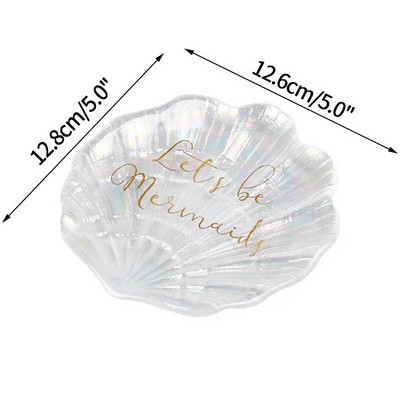 Posude za pohranu nakita Tanjur od školjki Posude za pohranu Čisto bijele keramičke posude za pohranu Prsten Naušnice Tanjur Dizajn kućnog ukrasnog pladnja