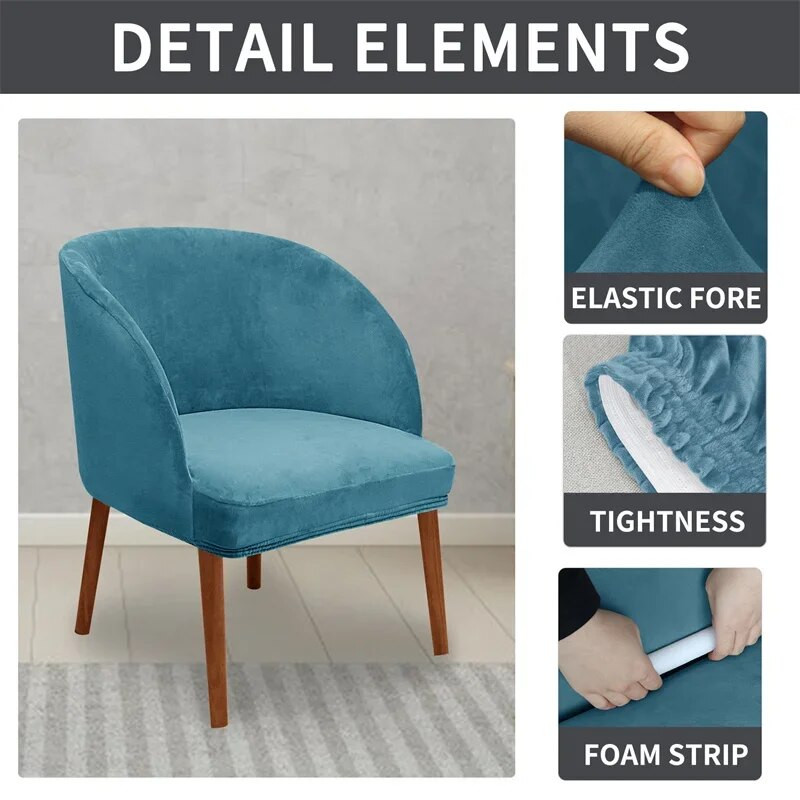 Zakrivljena kratka navlaka za stolac Baršunasta rastezljiva sjedala Navlake za stolice Elastična zaštita za stolice za blagovaonicu Bar Svadbeni banket 1 kom