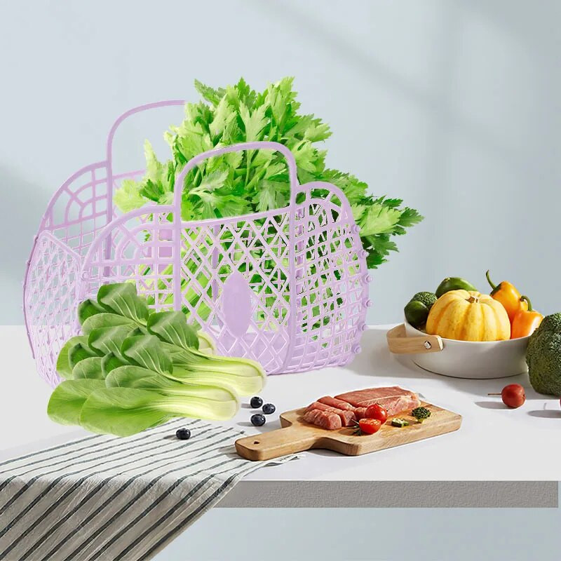 1vnt nešiojamas laikymo krepšelis tuščiaviduris didelis vonios kambario krepšelis, rankinis rotango įvairių reikmenų konteineris Namų virtuvė Apsipirkimo organizatorius