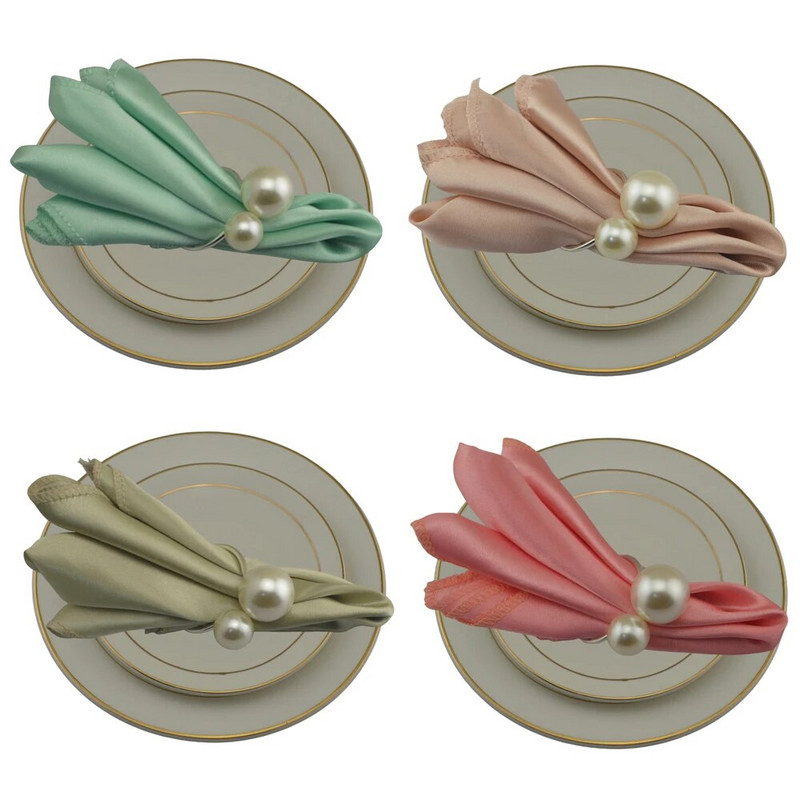 12vnt Kvadratinė 50x50cm satininė servetėlė vestuvėms, banketams, baigimo vakarėliams, restoranų vakarienėms, kavos arbatos rankšluosčiams, namų servetėlėms