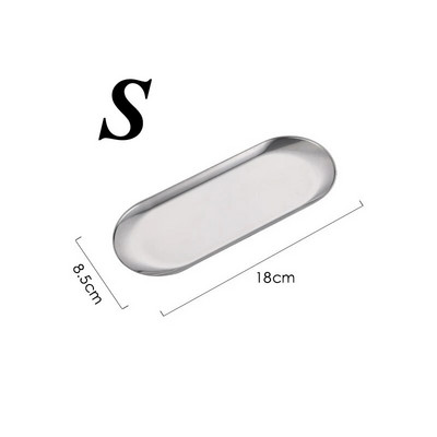 Tavă metalică Farfurie din oțel inoxidabil Tort oval Tavă pentru desert cu fructe Vas de friptură occidentală Farfurie dreptunghiulară pentru gustare Tavă pentru depozitarea bijuterii