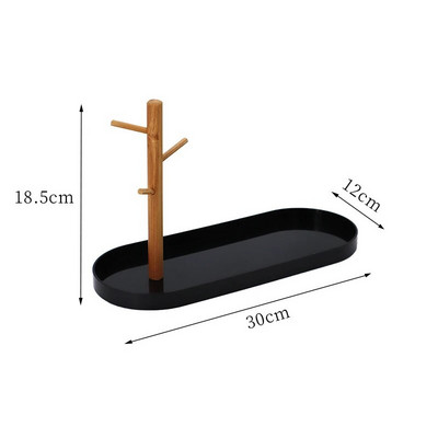 Šiaurės šalių bambuko medžio šakų laikymo padėklas Svetainės darbalaukio raktų pakabos papuošalų ekrano rėmas