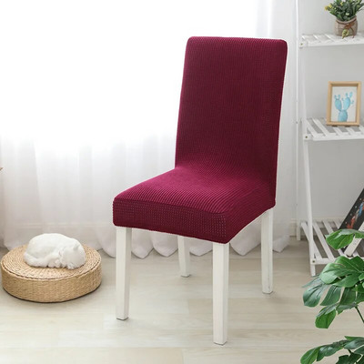 Jednobojna navlaka za blagovaonsku stolicu Jacquard Spandex Zaštitna navlaka Rastezljiva torbica za kuhinjsku stolicu Sjedalo Hotel Banket Elastična