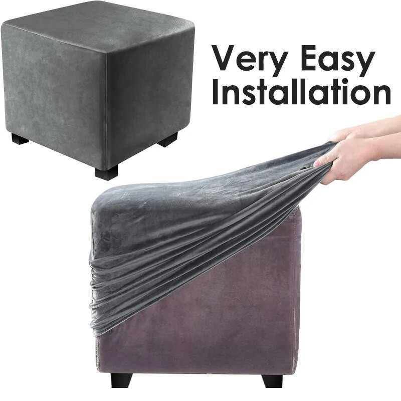 Četvrtasta otomanska navlaka Elastična baršunasta navlaka za stolice 360 stupnjeva Sveobuhvatne navlake za stolice Štitnik za dnevnu sobu Navlake