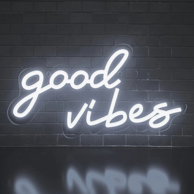 Neoniniai šviestuvai Led Sign Good Vibes Neoniniai žibintai Šiltas vestuvių dekoras Šviestuvai Sieniniai LED naktiniai šviestuvai Miegamojo apdaila Kambario dekoras