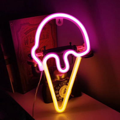 Παγωτό LED Neon Light Φεστιβάλ Διακόσμηση Φωτεινό φωτιστικό νέον Υπνοδωμάτιο Σαλόνι KTV Bar Party Κρεμαστό Δώρο Διακόσμησης Σπιτιού