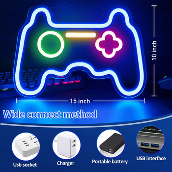 Gamer Neon Led Sign Lights Game Controller Neon Sign for Gamer Room Decor Димируеми неонови светлини Gaming Boy Gifts Room Decor