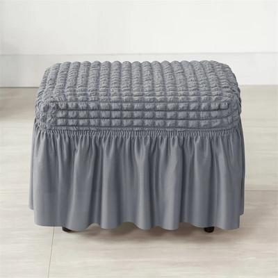 Seersucker navlaka za suknju za tabure Izdržljiva rastezljiva otomanska navlaka od spandeksa Jednobojna neklizajuća navlaka za dnevnu sobu