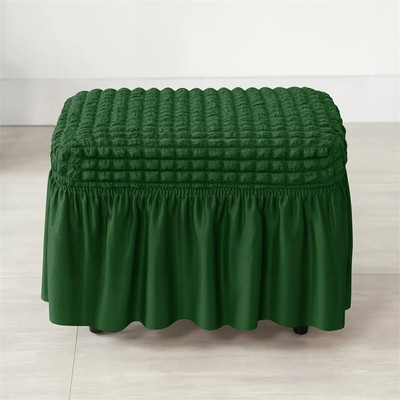 Seersucker navlaka za suknju za tabure Izdržljiva rastezljiva otomanska navlaka od spandeksa Jednobojna neklizajuća navlaka za dnevnu sobu