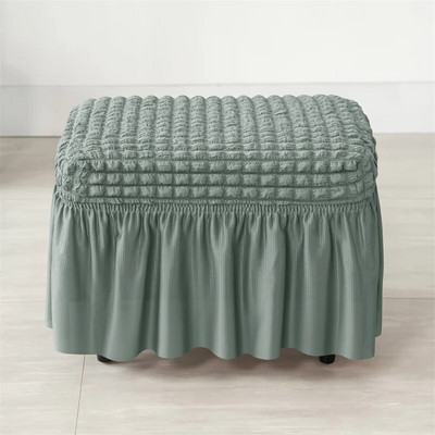 Seersucker navlaka za suknju za tabure Izdržljiva rastezljiva otomanska navlaka od spandeksa Jednobojna neklizajuća navlaka za dnevnu sobu