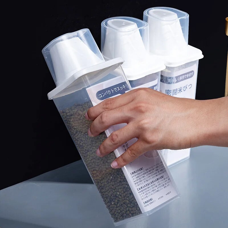 Virtuvinis sandarus stiklainis Hermetiški maisto laikymo indai Maisto laikymo dėžutė Daugiagrūdė matavimo taurelė Grūdai Virtuvės laikymo indai